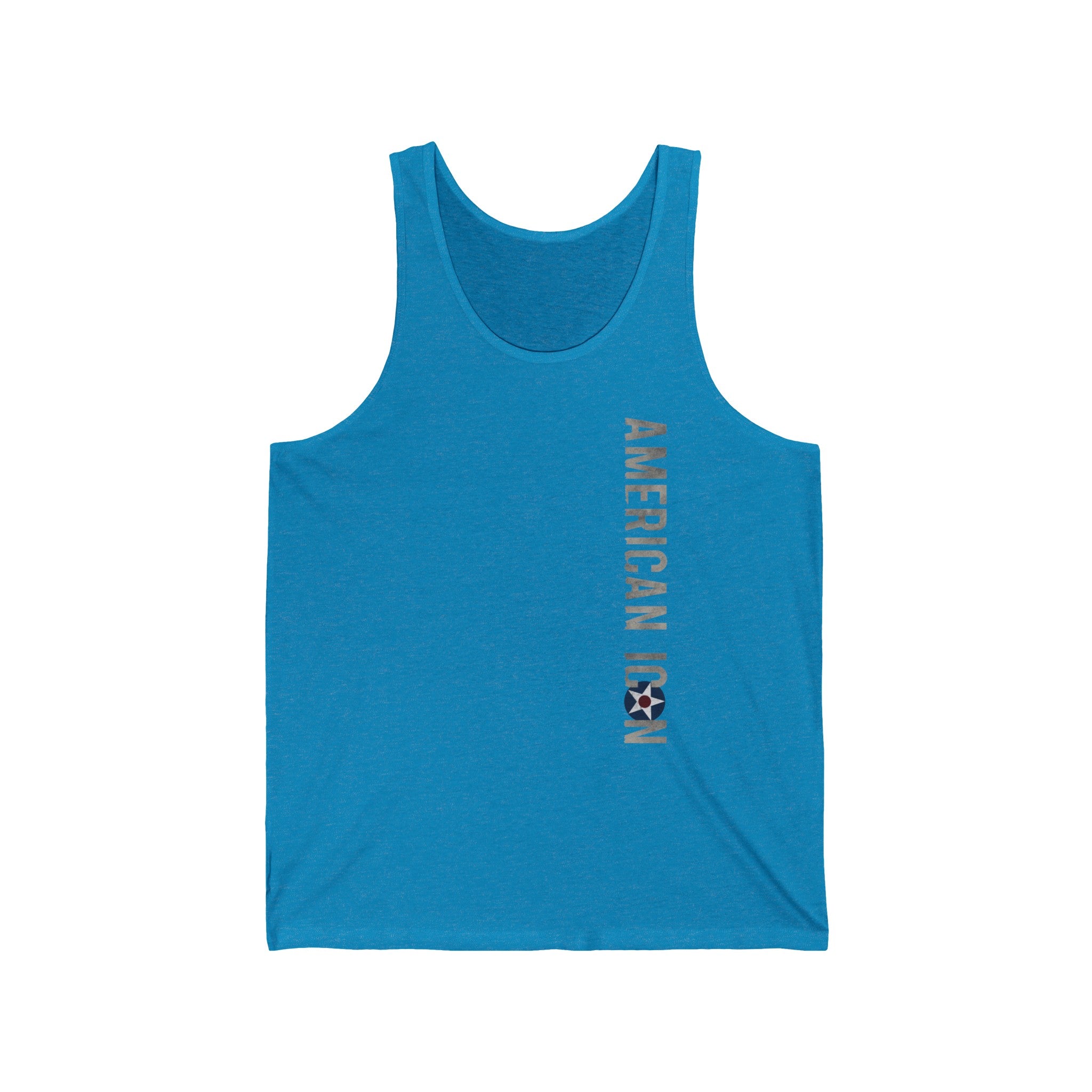 AMERICAN ICON P-40 MEN'S JERSEY TANK - VERTICAL LEFT CHEST, LARGE BACK IMAGE