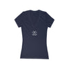 WOMEN'S P-51 LEGEND JERSEY SHORT SLEEVE DEEP V-NECK TEE - S CENTER CHEST, LARGE BACK IMAGE