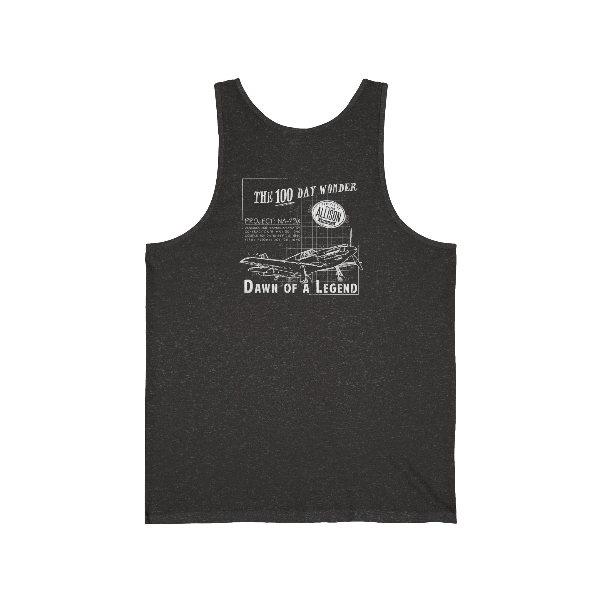 100 DAY WONDER MEN'S JERSEY TANK - S CENTER CHEST, LARGE BACK IMAGE