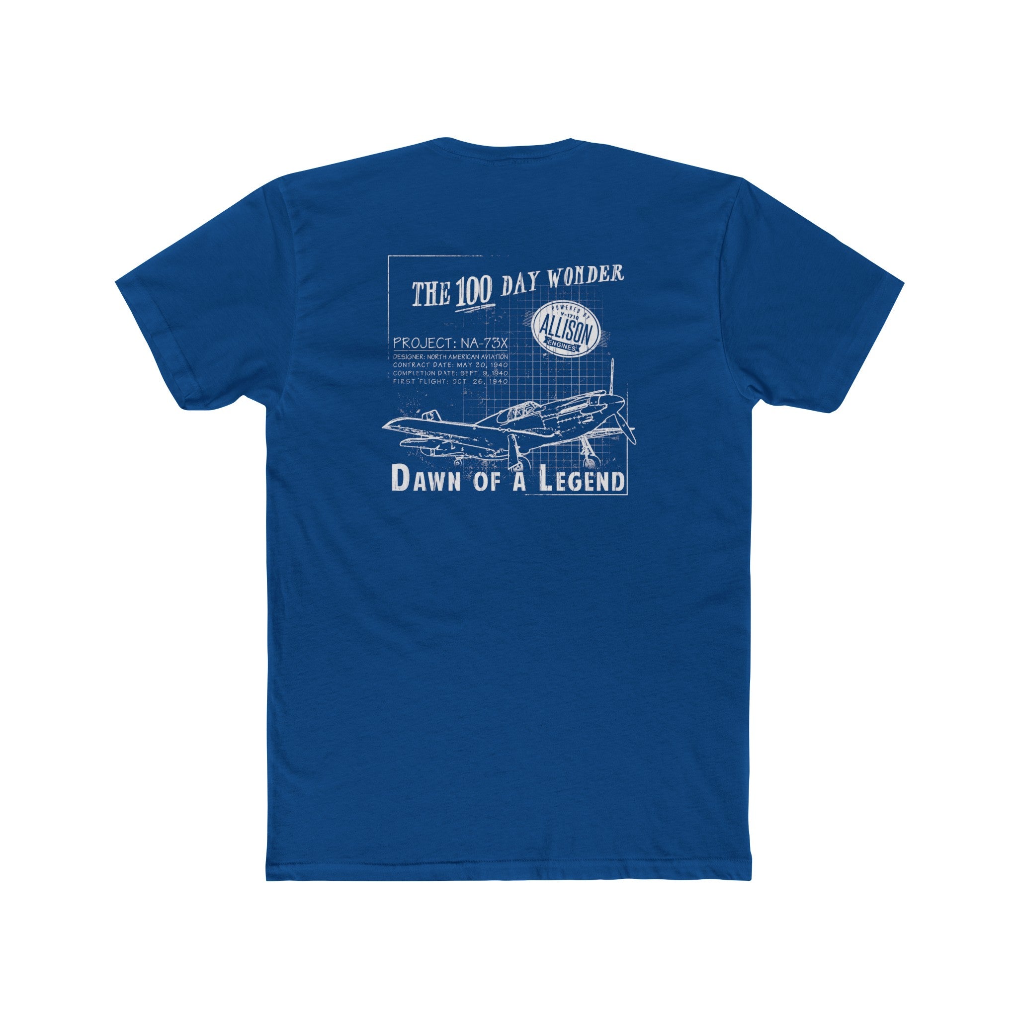 100 DAY WONDER COTTON TEE - S LEFT CHEST, LARGE BACK IMAGE