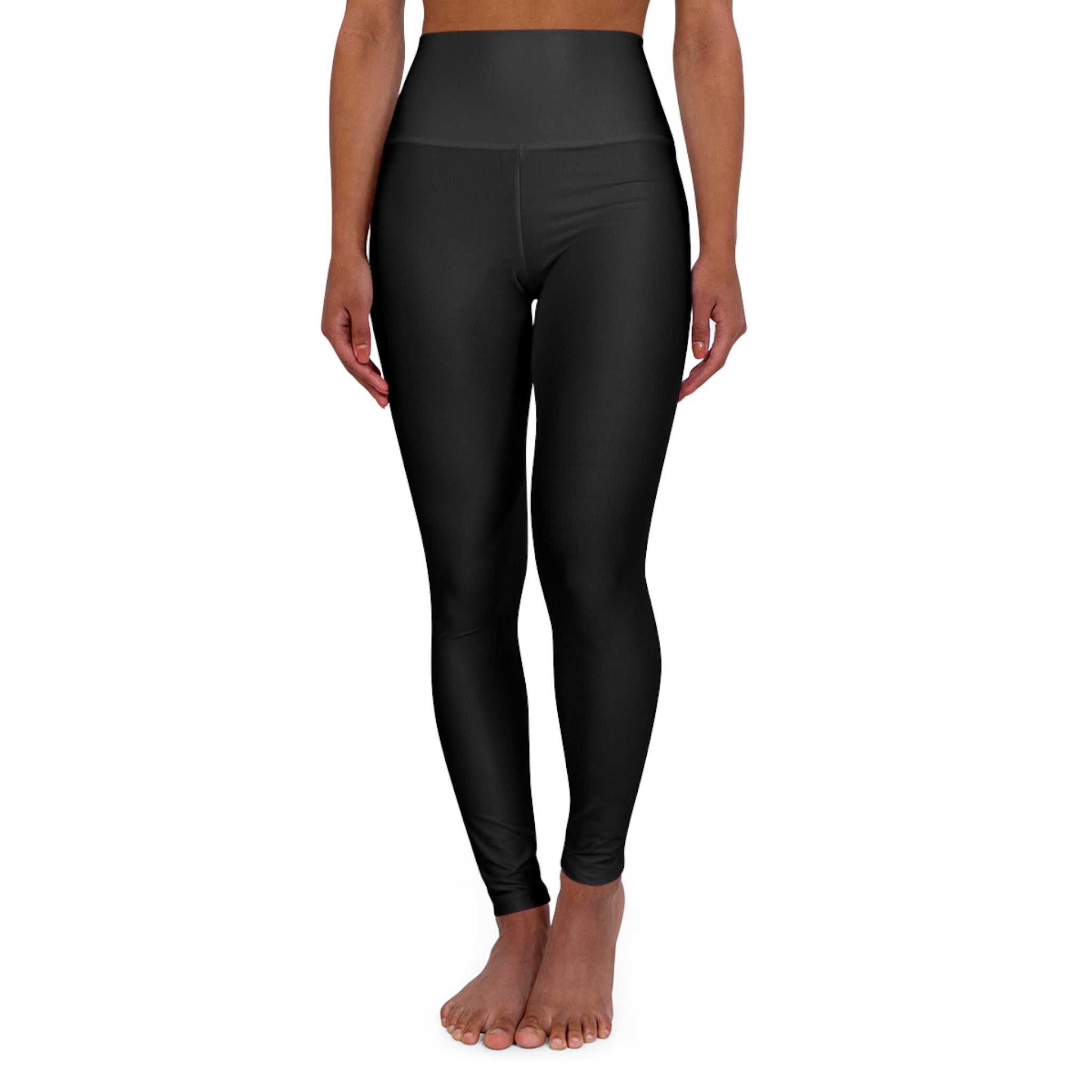 WOMEN'S MUSTANG LEGEND HIGH WAISTED YOGA LEGGINGS - S REAR WAIST , BLACK COLOR
