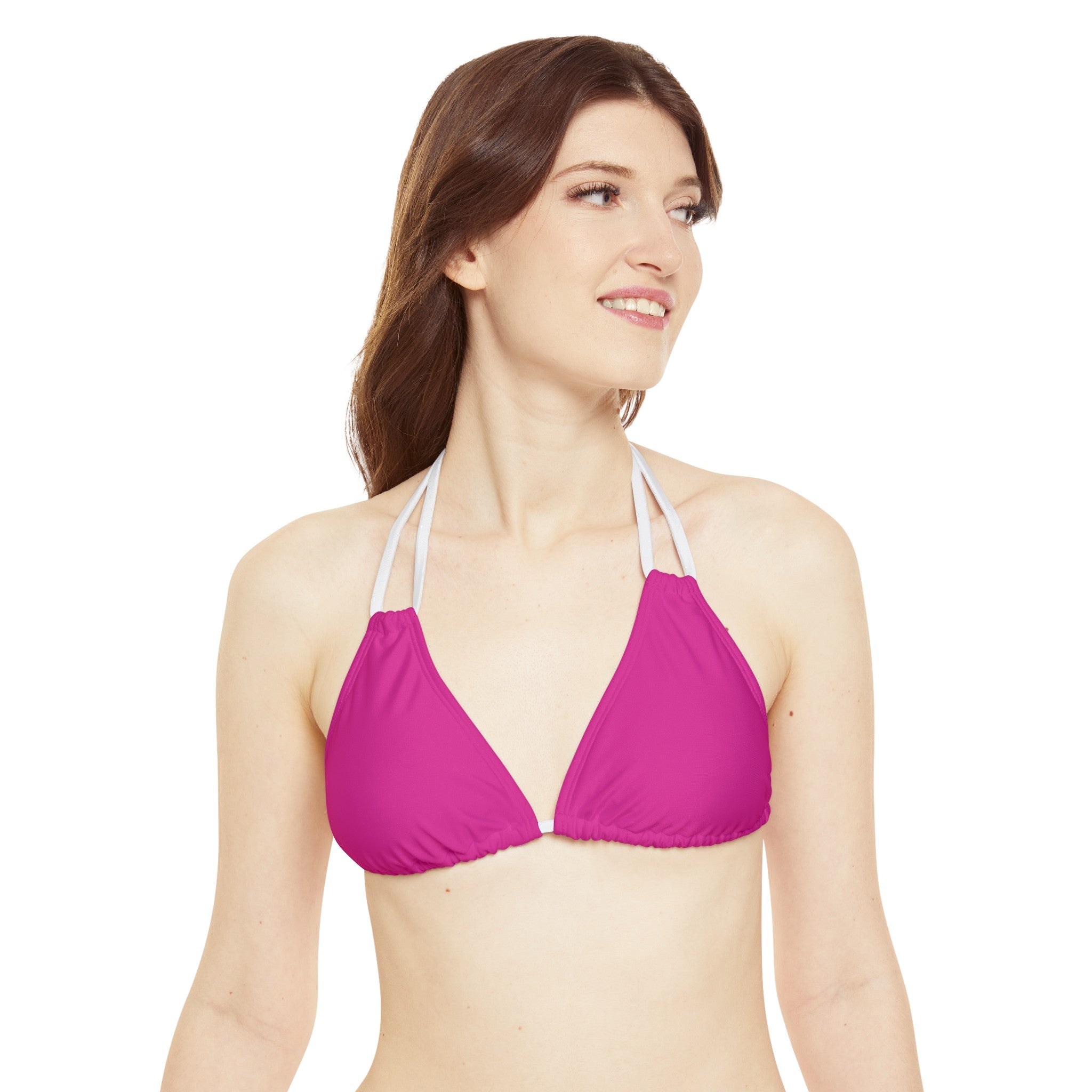 WOMEN'S MUSTANG LEGEND STRAPPY BIKINI SET - S REAR WAIST, PINK/WHITE
