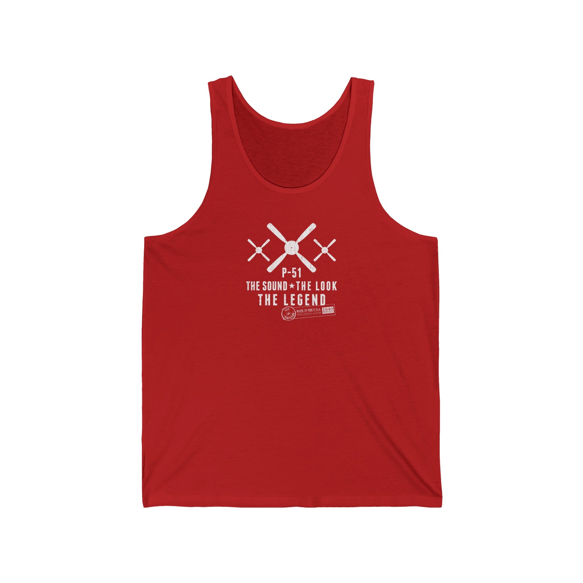 P-51 MUSTANG LEGEND MEN'S JERSEY TANK - LARGE FRONT IMAGE