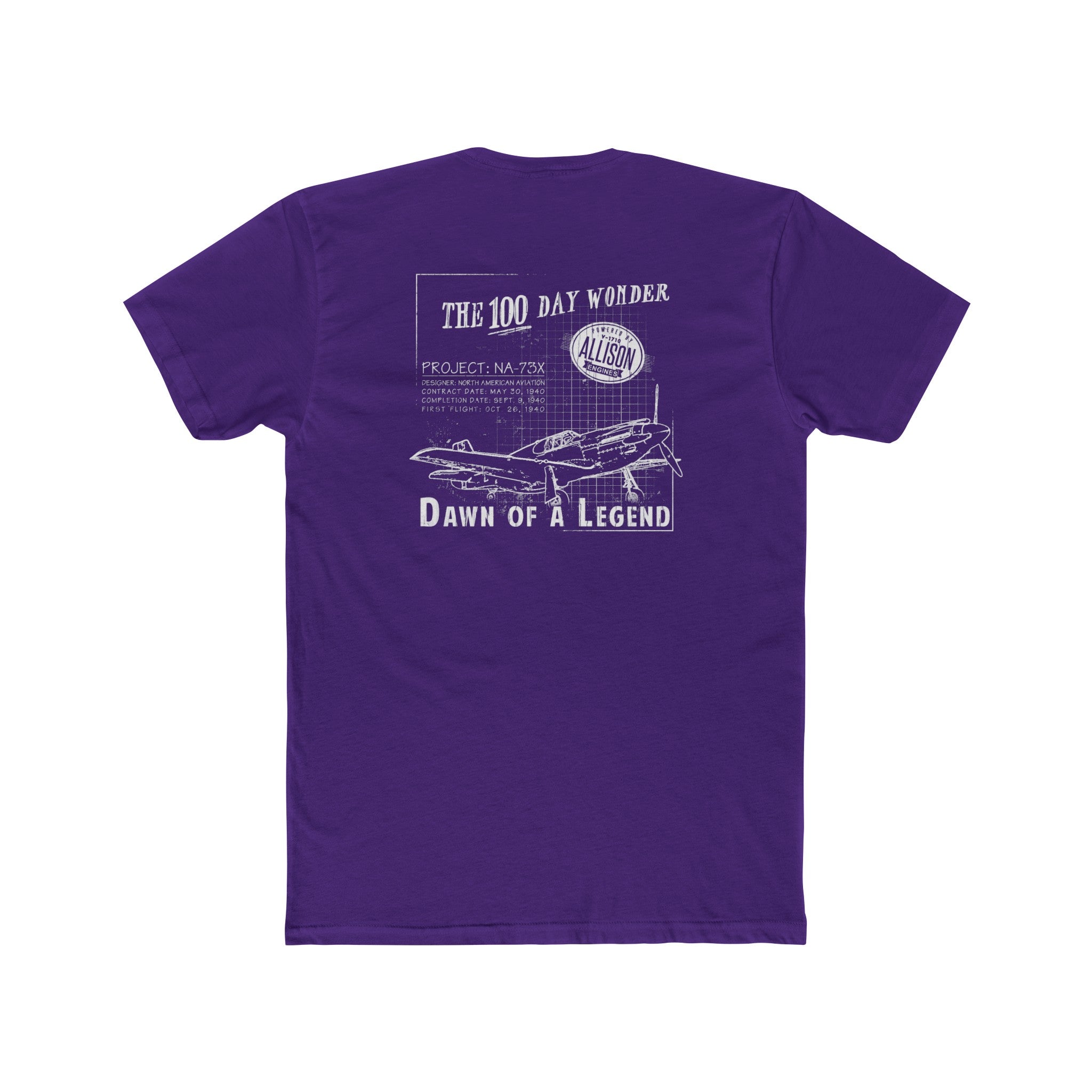 100 DAY WONDER COTTON TEE - S LEFT CHEST, LARGE BACK IMAGE
