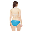 WOMEN'S MUSTANG LEGEND STRAPPY BIKINI SET - S REAR WAIST, TURQUOISE/WHITE