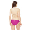 WOMEN'S MUSTANG LEGEND STRAPPY BIKINI SET - S REAR WAIST, PINK/WHITE
