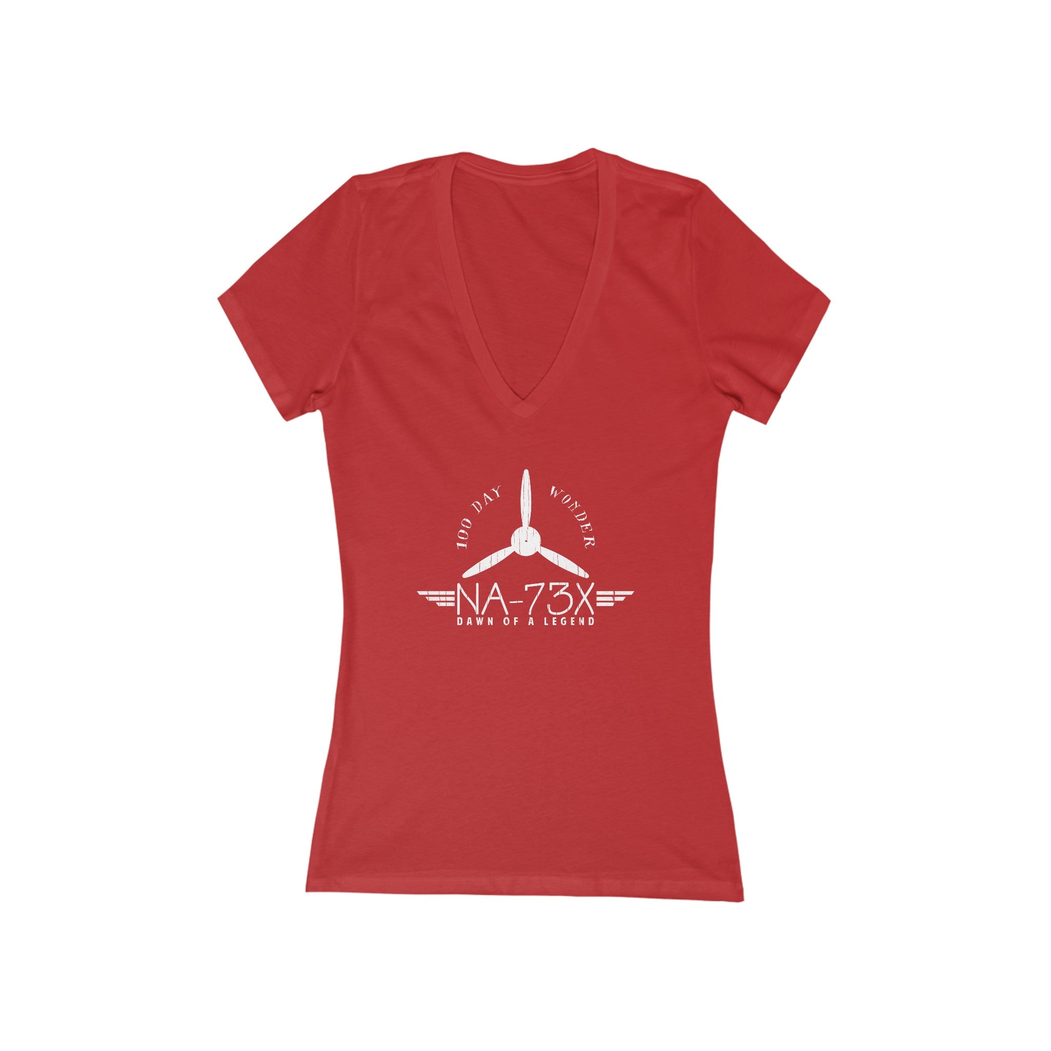 WOMEN'S 100 DAY WONDER JERSEY SHORT SLEEVE DEEP V-NECK TEE - LARGE FRONT IMAGE