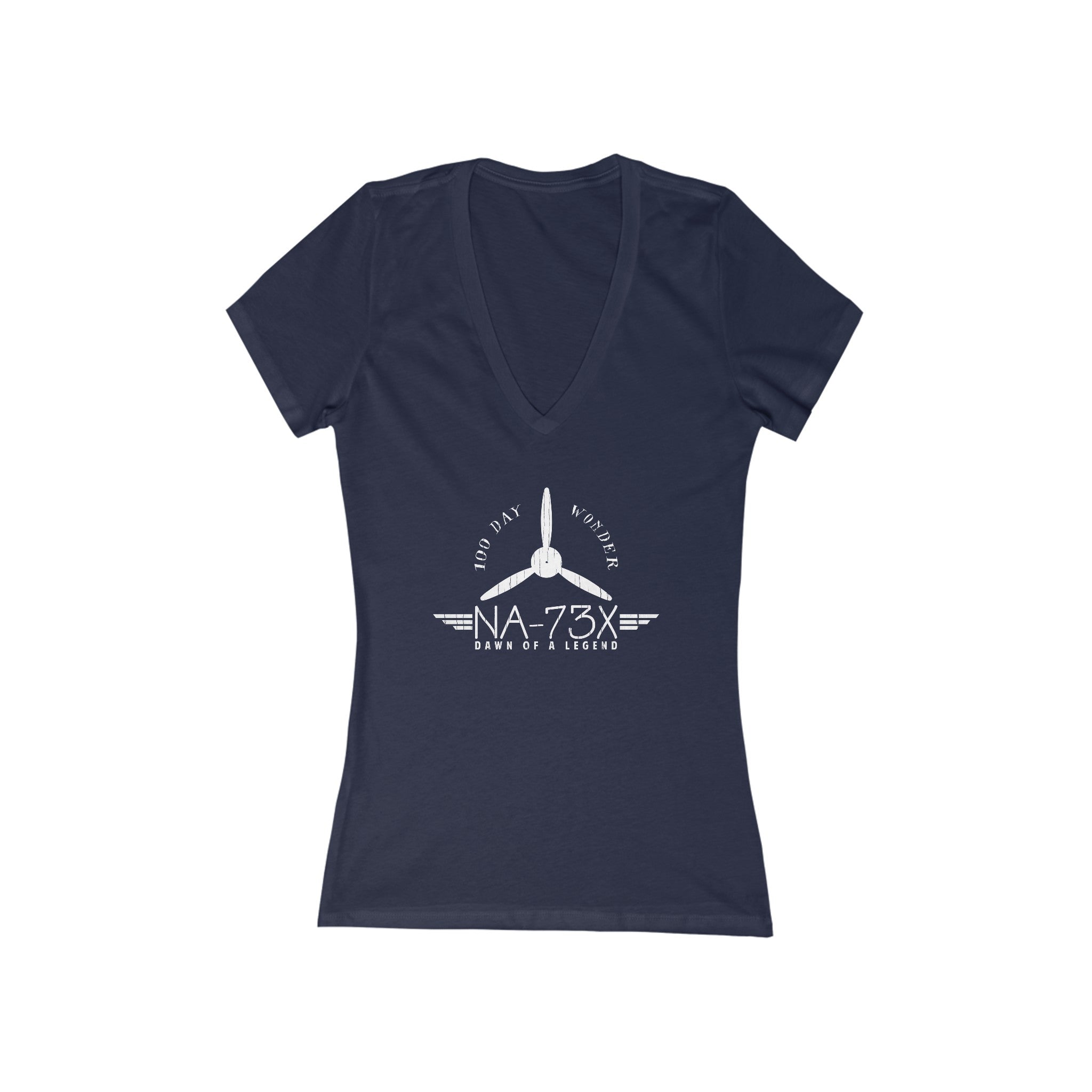 WOMEN'S 100 DAY WONDER JERSEY SHORT SLEEVE DEEP V-NECK TEE - LARGE FRONT IMAGE