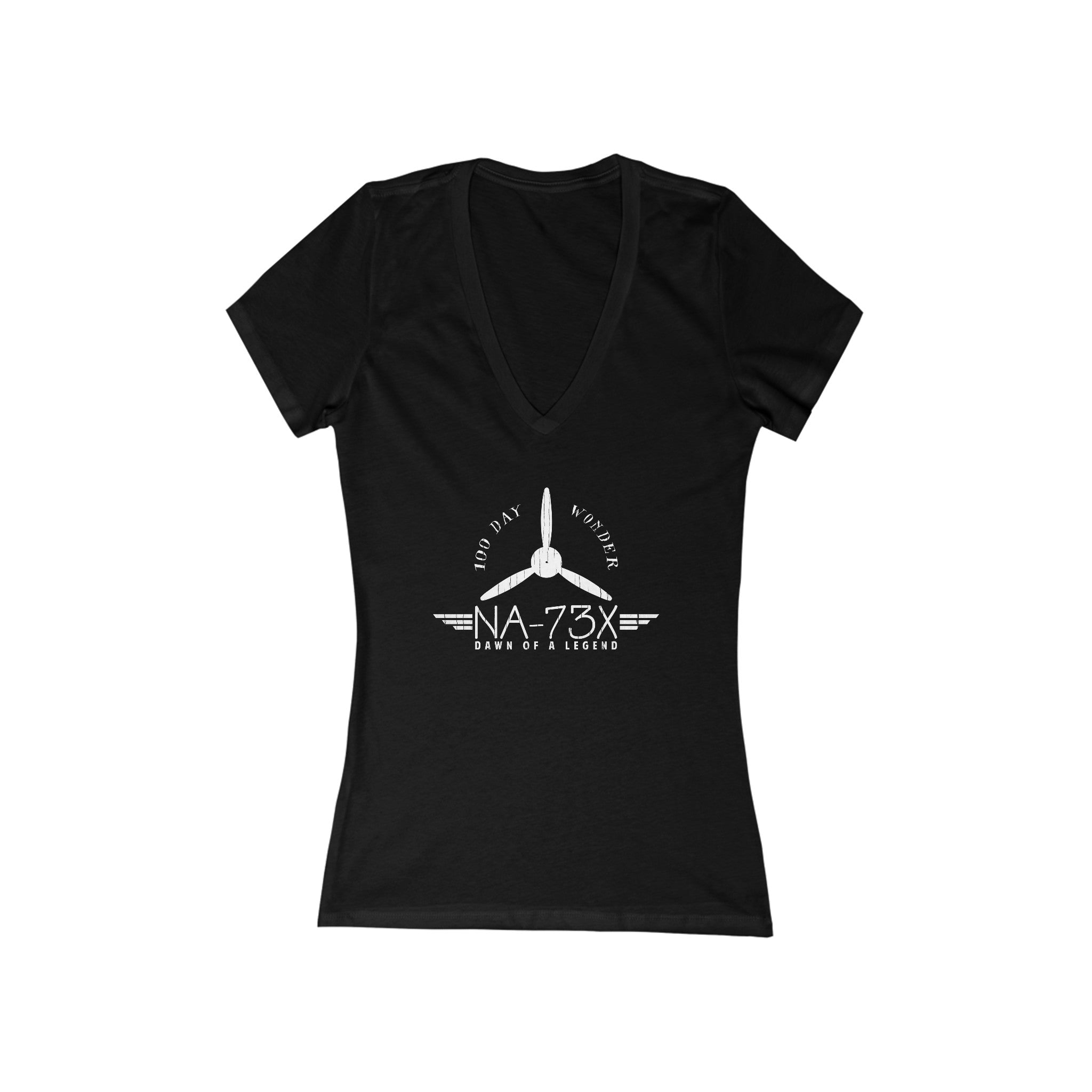 WOMEN'S 100 DAY WONDER JERSEY SHORT SLEEVE DEEP V-NECK TEE - LARGE FRONT IMAGE