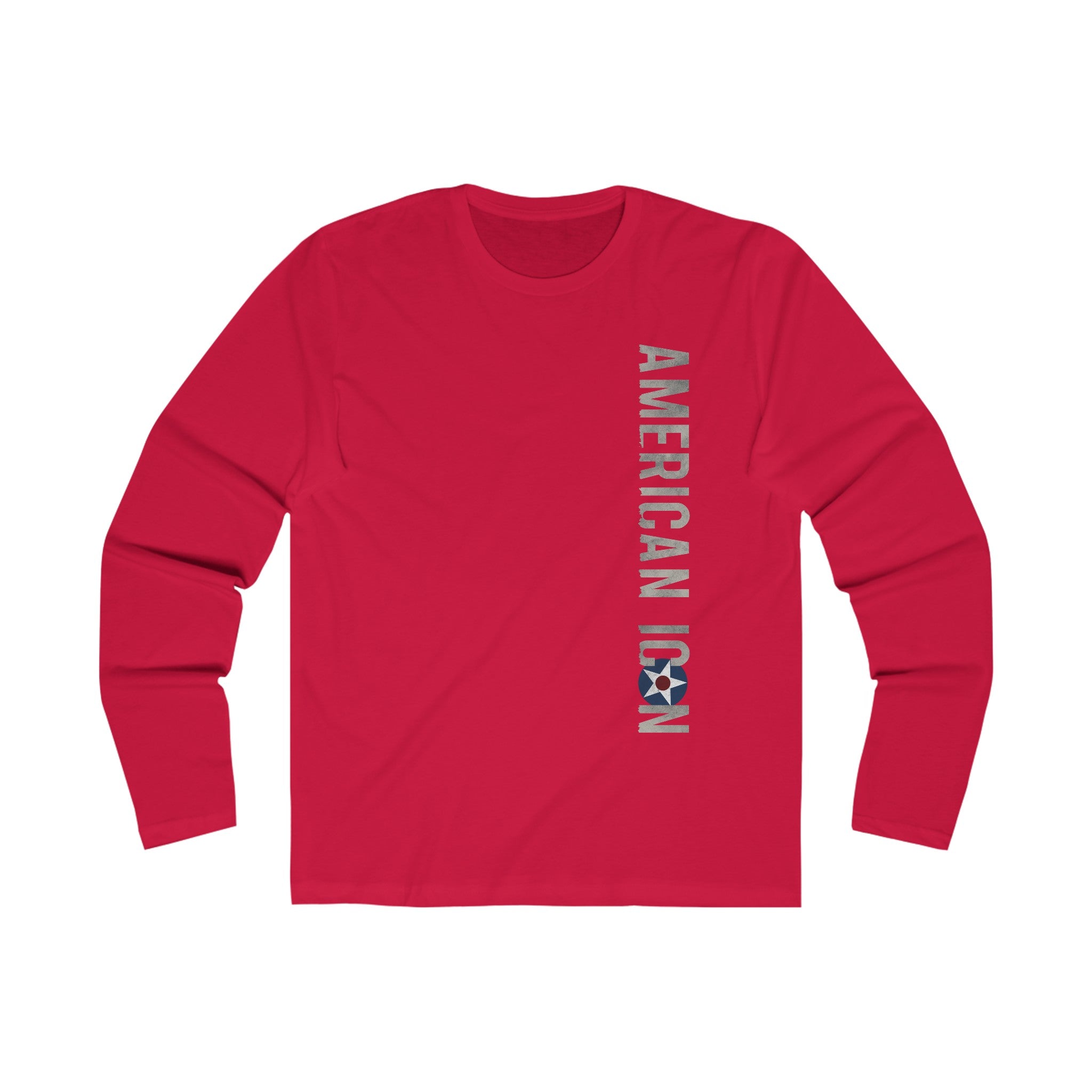 AMERICAN ICON P-40 MEN'S LONG SLEEVE CREW TEE - FRONT LEFT VERTICAL, LARGE BACK IMAGE