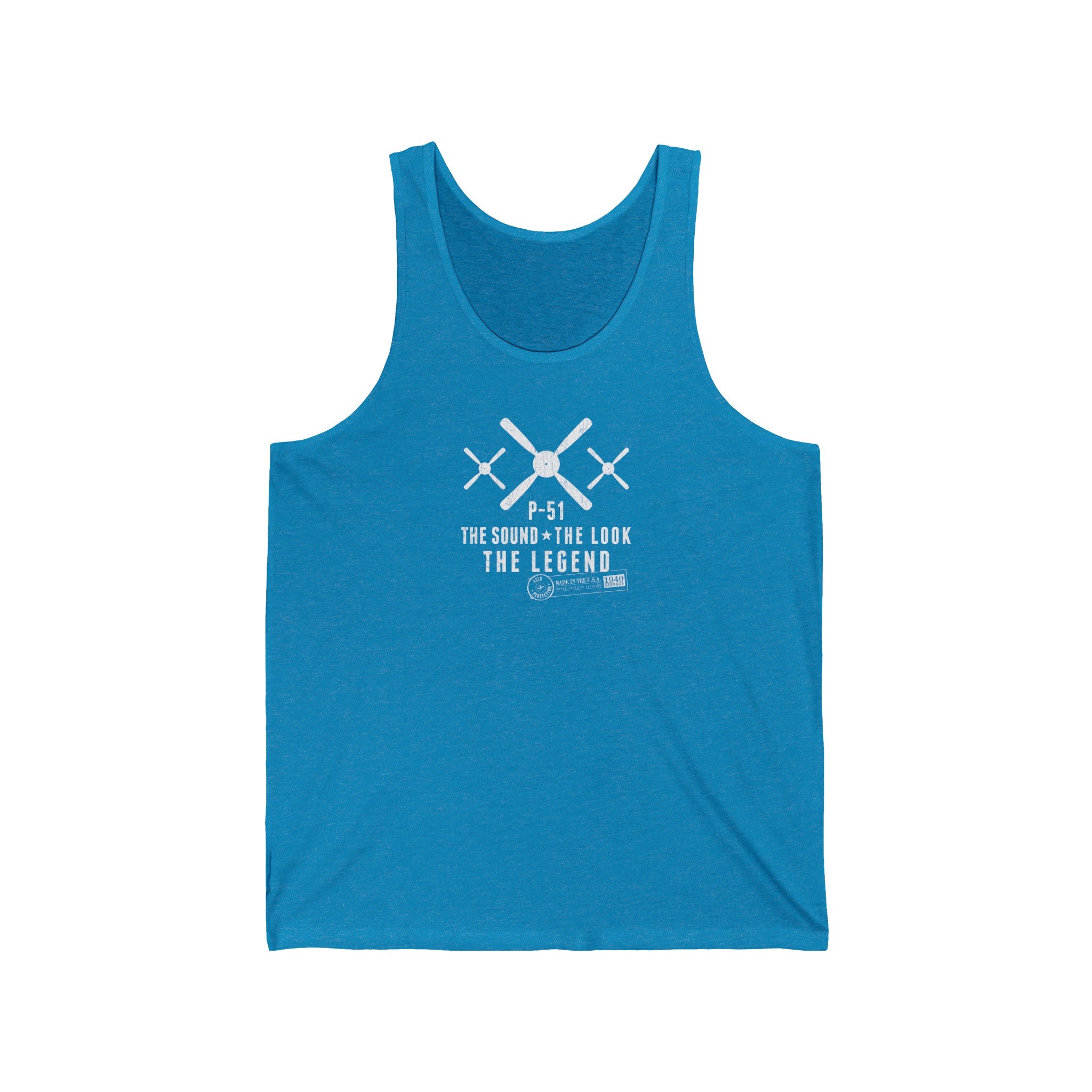 P-51 MUSTANG LEGEND MEN'S JERSEY TANK - LARGE FRONT IMAGE