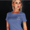 WOMEN'S P-51 LEGEND COTTON TEE - S LEFT CHEST, LARGE BACK IMAGE