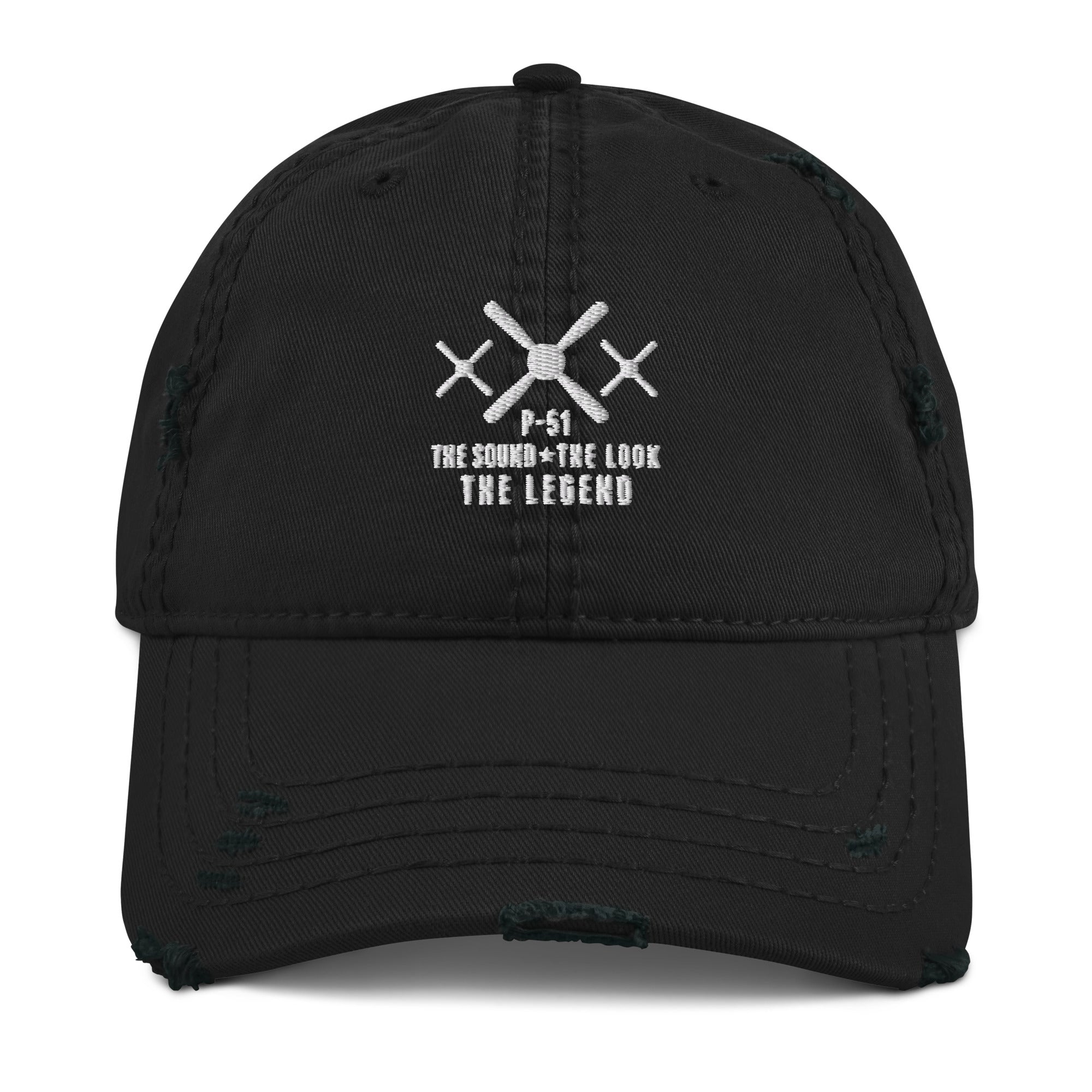 MUSTANG LEGEND EMBROIDERED HAT WITH DISTRESSED BRIM