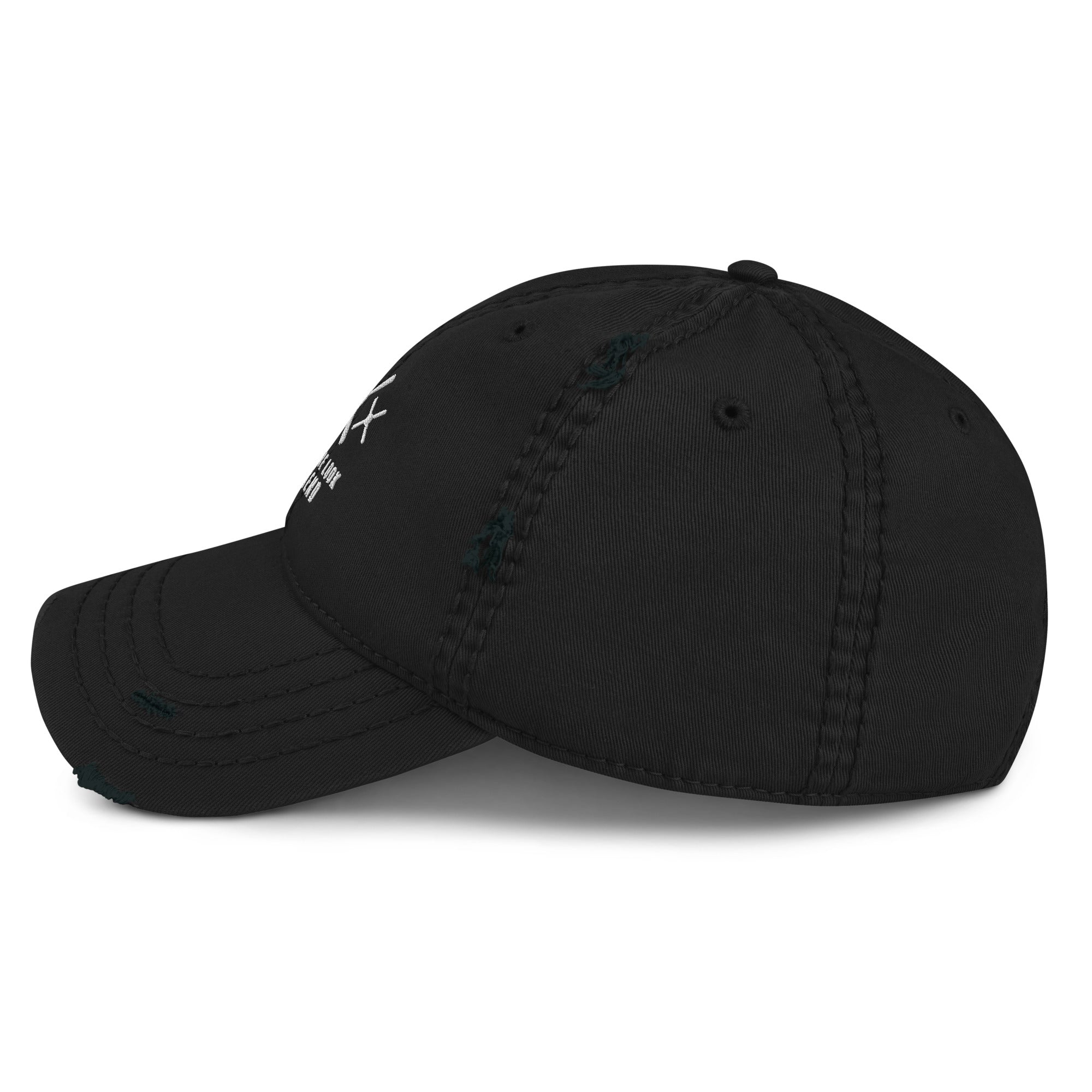 MUSTANG LEGEND EMBROIDERED HAT WITH DISTRESSED BRIM