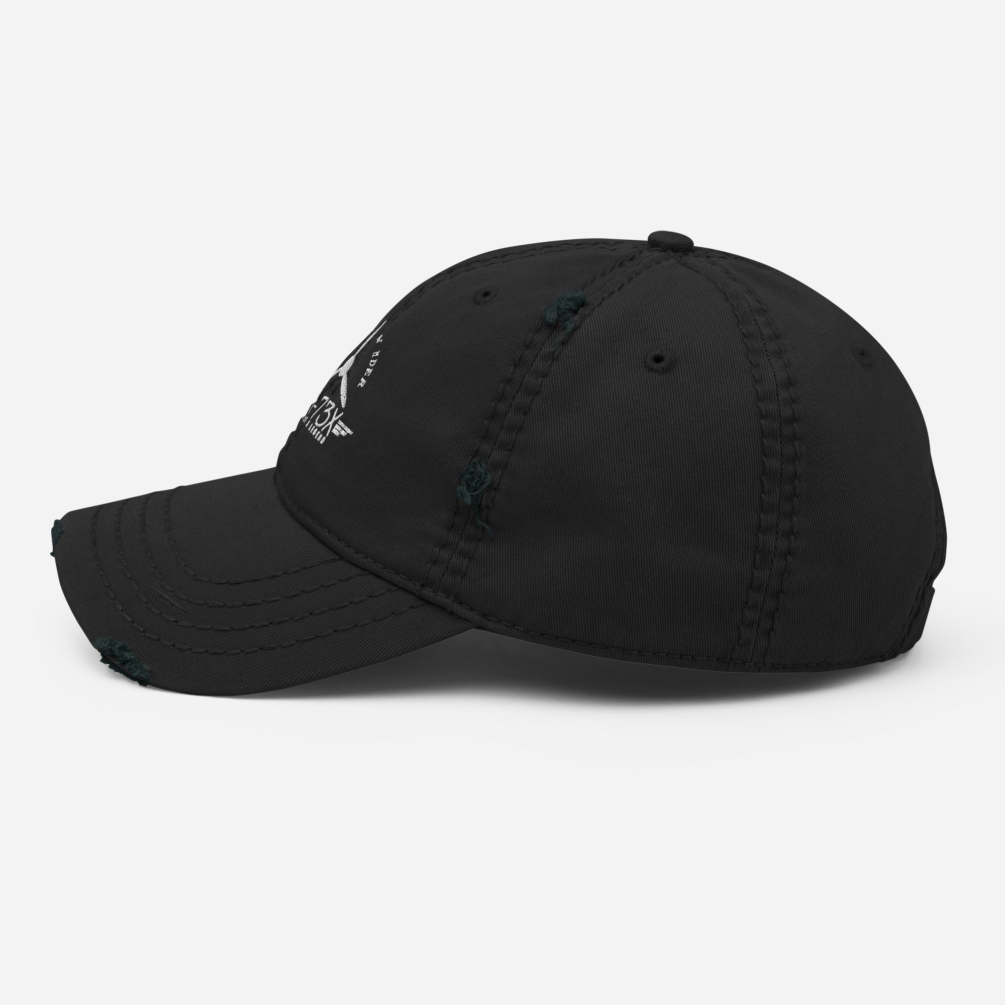 100 DAY WONDER EMBROIDERED HAT WITH DISTRESSED BRIM