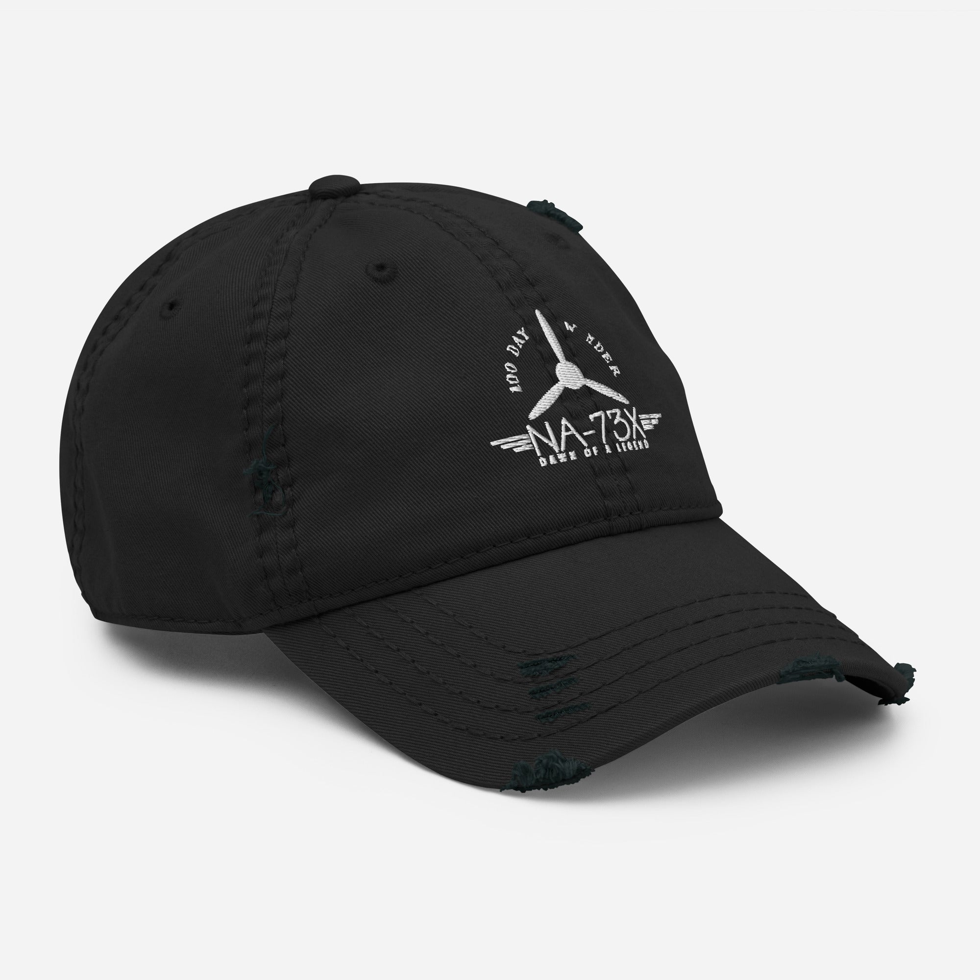 100 DAY WONDER EMBROIDERED HAT WITH DISTRESSED BRIM