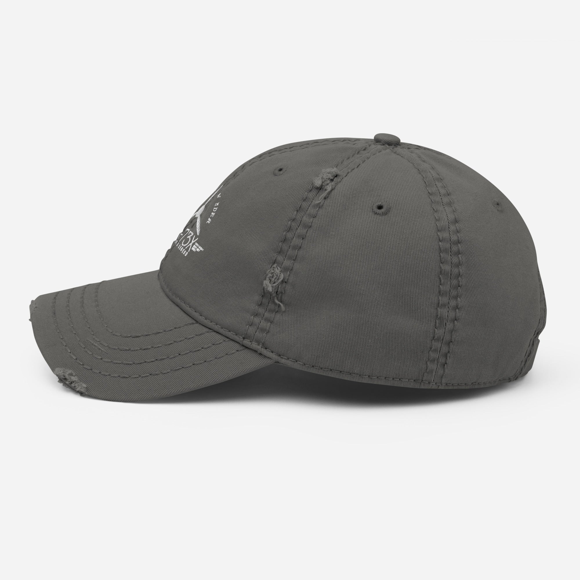100 DAY WONDER EMBROIDERED HAT WITH DISTRESSED BRIM
