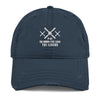 MUSTANG LEGEND EMBROIDERED HAT WITH DISTRESSED BRIM