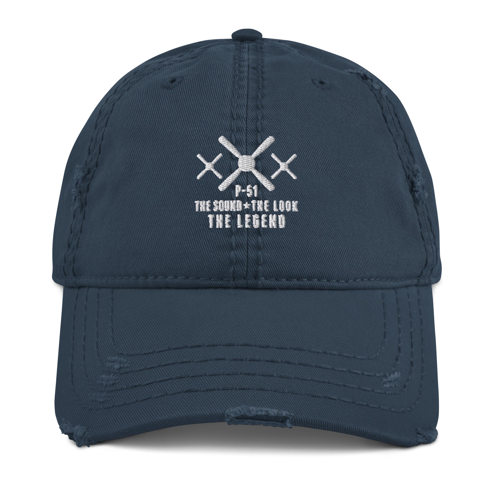 MUSTANG LEGEND EMBROIDERED HAT WITH DISTRESSED BRIM
