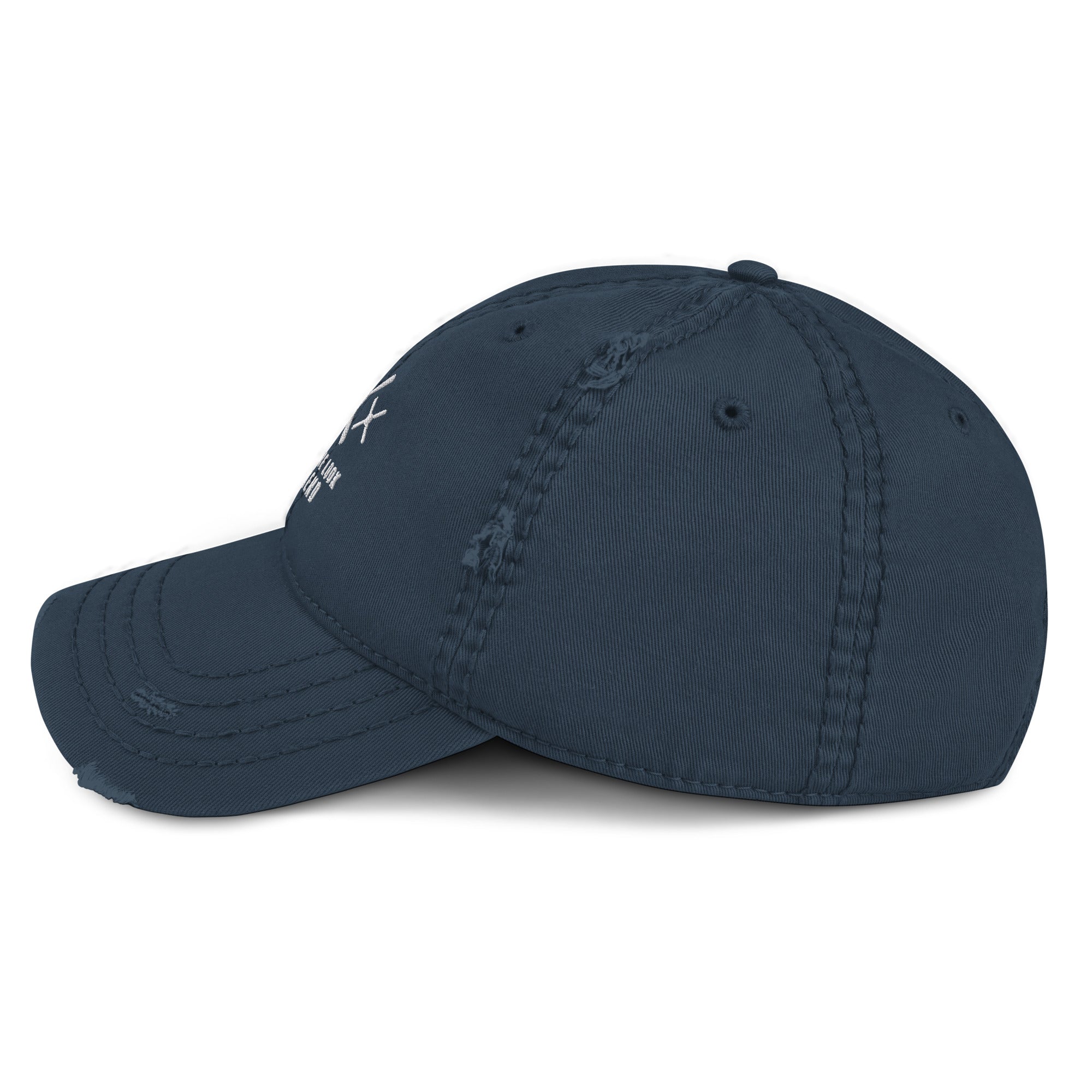 MUSTANG LEGEND EMBROIDERED HAT WITH DISTRESSED BRIM