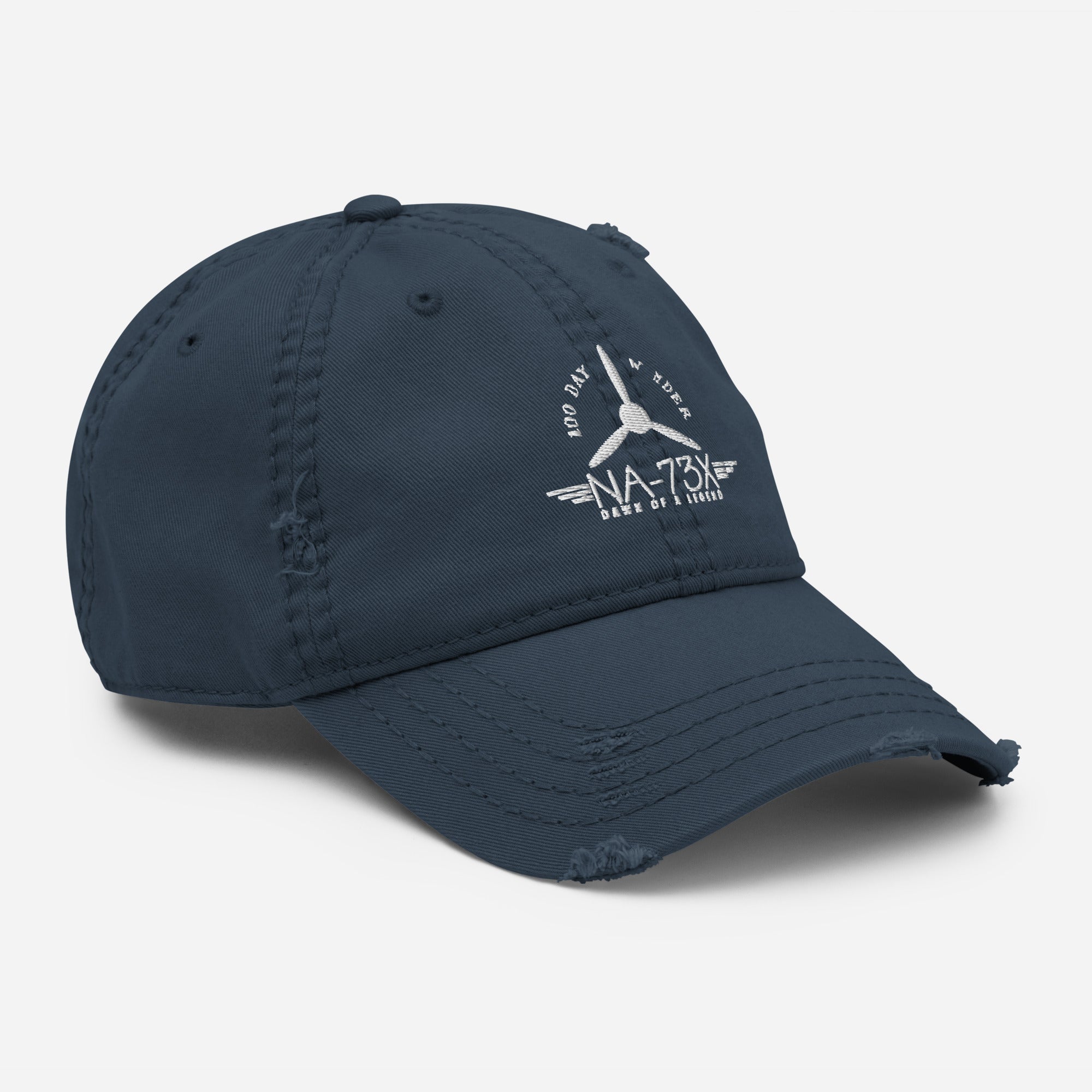 100 DAY WONDER EMBROIDERED HAT WITH DISTRESSED BRIM