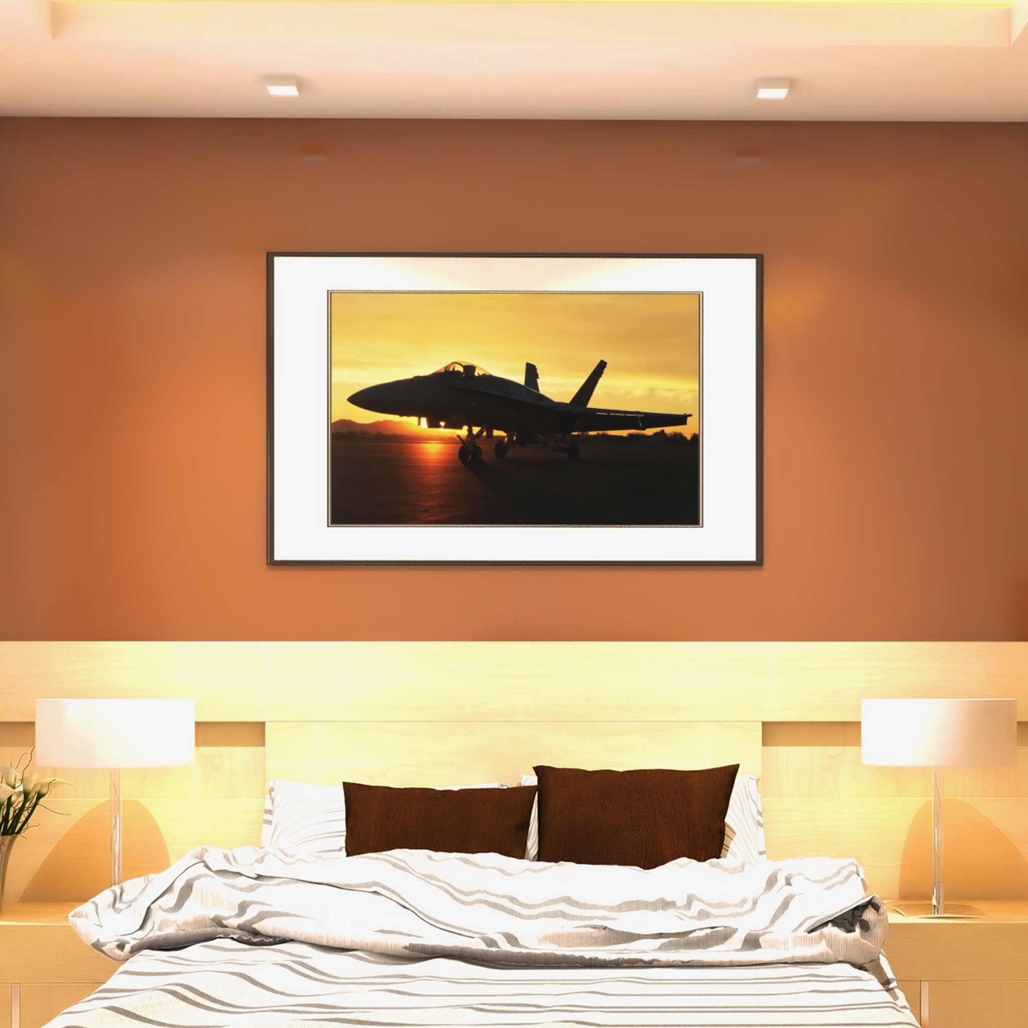 F-18 Hornet Sunrise Framed Print
