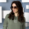 WOMEN'S MUSTANG LEGEND CROPPED CINCHED BOTTOM HOODIE - S CENTER CHEST, LARGE BACK LOGO