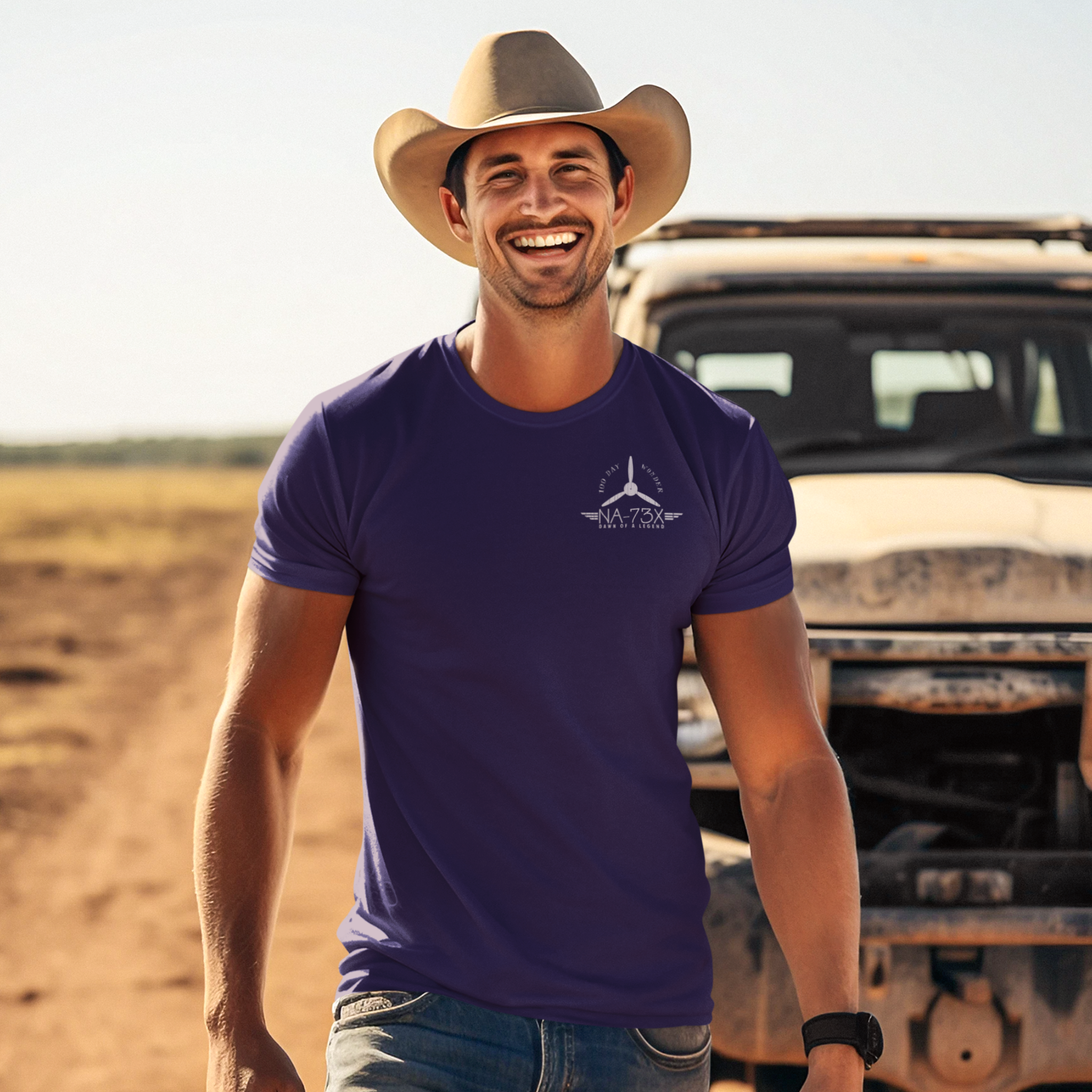 100 DAY WONDER COTTON TEE - S LEFT CHEST, LARGE BACK IMAGE