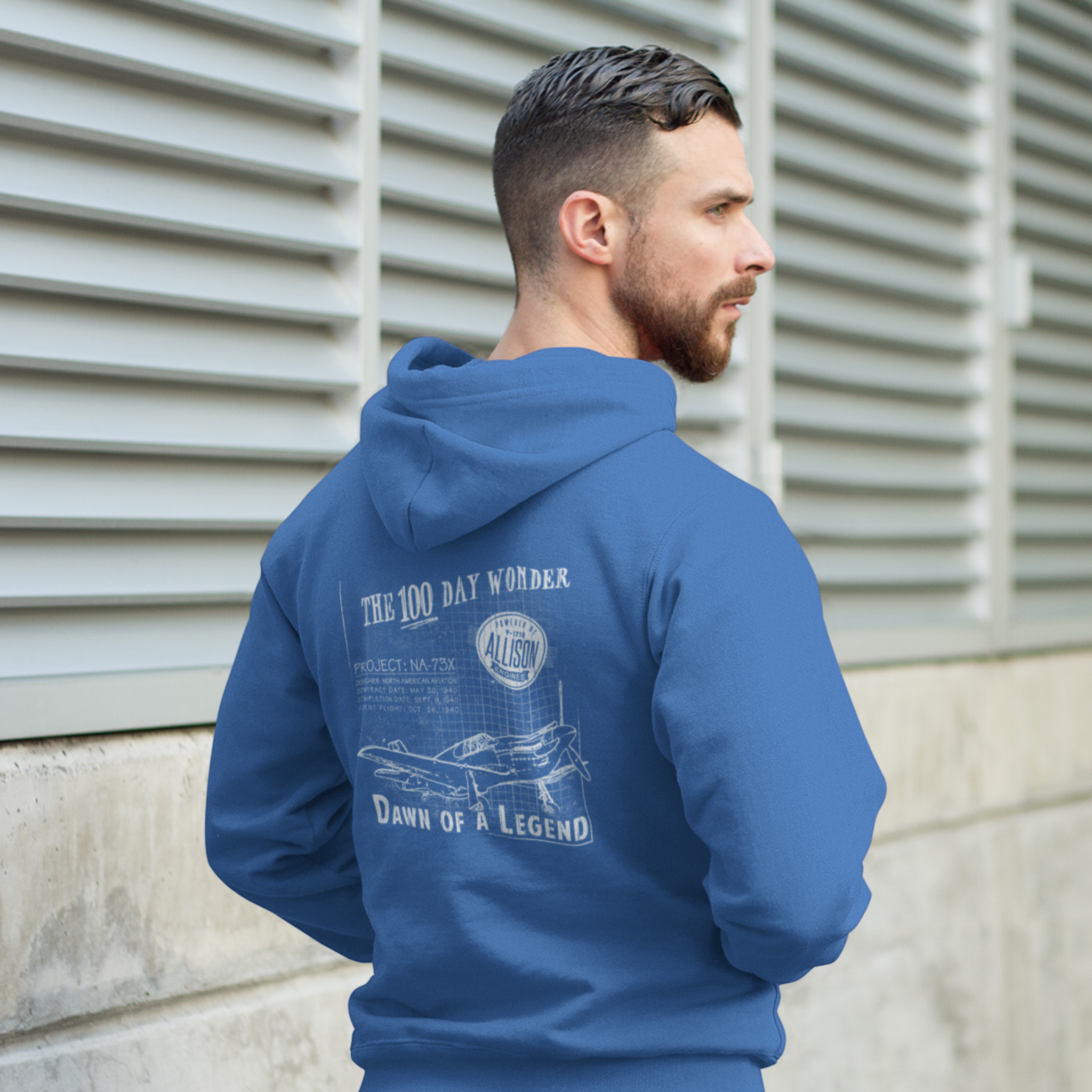 100 DAY WONDER CHAMPION HOODIE - S CENTER CHEST, LARGE BACK LOGO