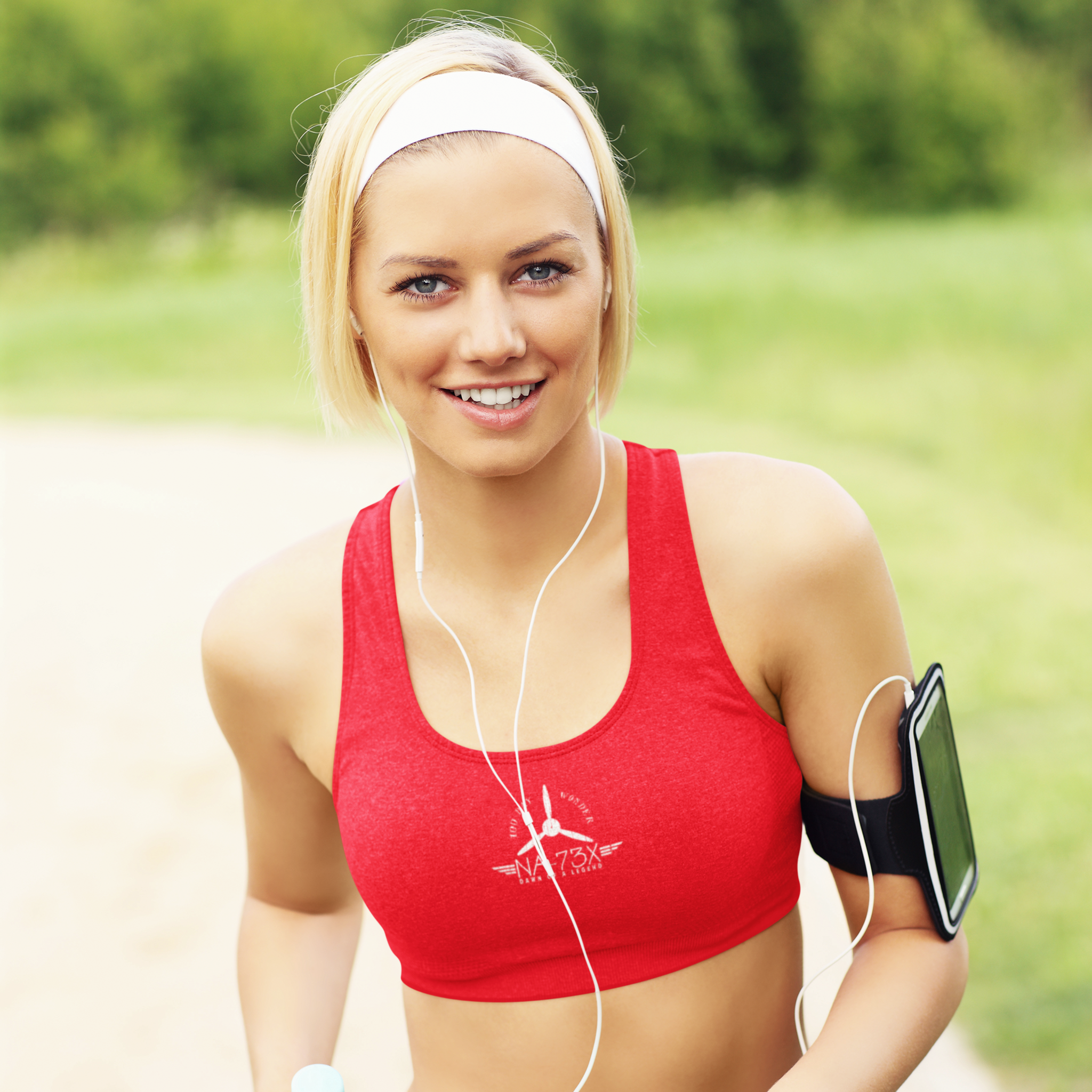 WOMEN'S 100 DAY WONDER SPORTS BRA - S CENTER CHEST, RED COLOR