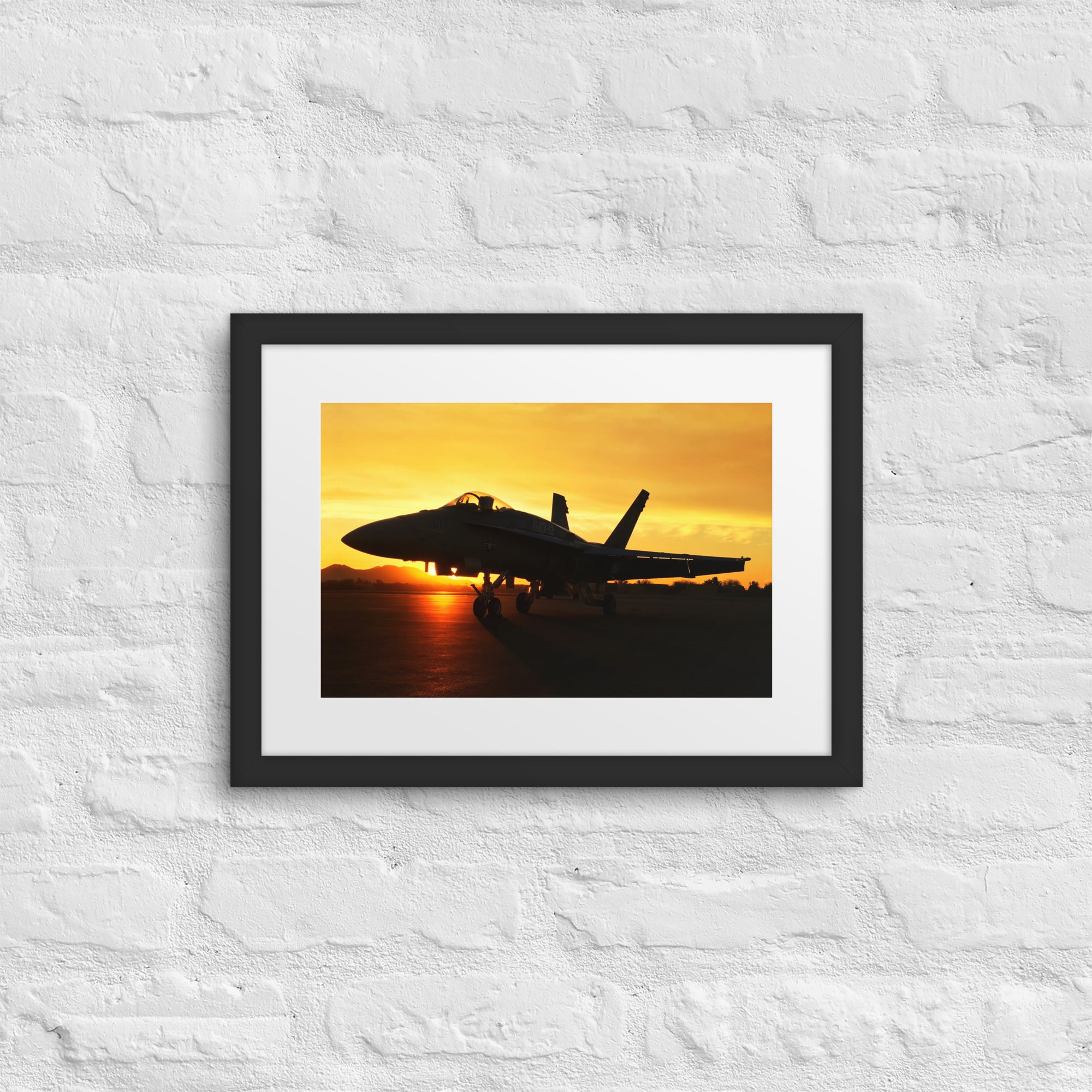 F-18 Hornet Sunrise Framed Print