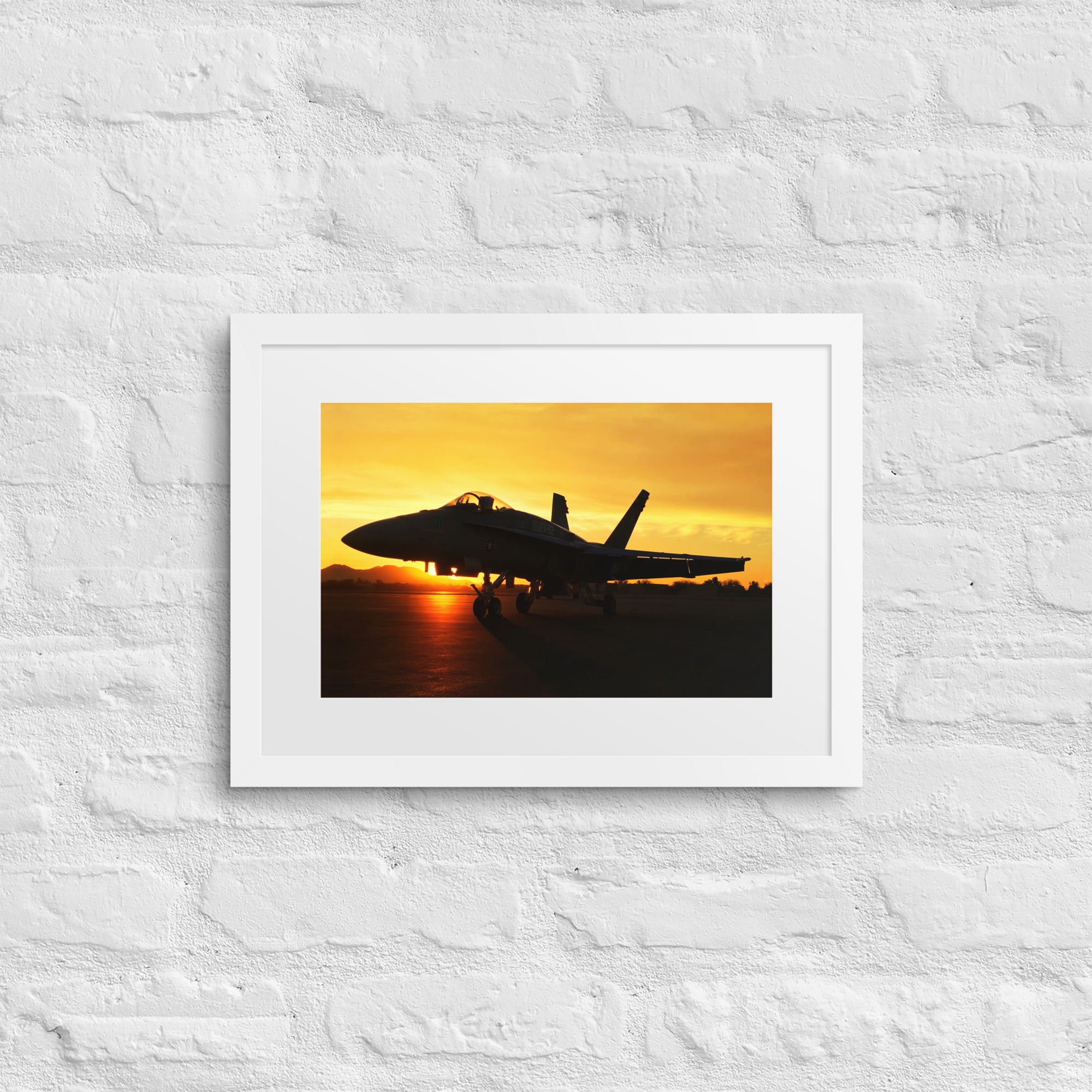 F-18 Hornet Sunrise Framed Print