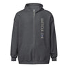 AMERICAN ICON P-40 HEAVY BLEND ZIP HOODIE - LEFT VERTICAL CHEST, LARGE BACK IMAGE