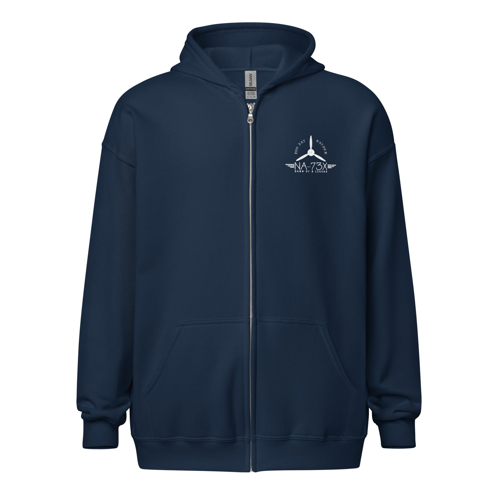 100 DAY WONDER HEAVY BLEND ZIP HOODIE - S LEFT CHEST, LARGE BACK IMAGE