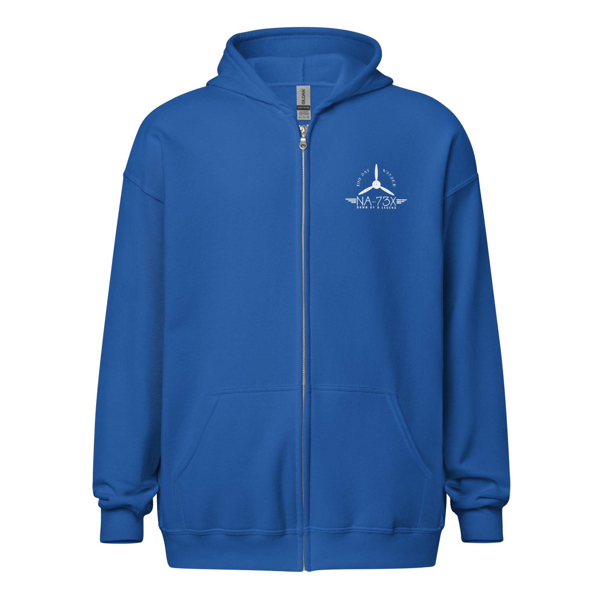 100 DAY WONDER HEAVY BLEND ZIP HOODIE - S LEFT CHEST, LARGE BACK IMAGE
